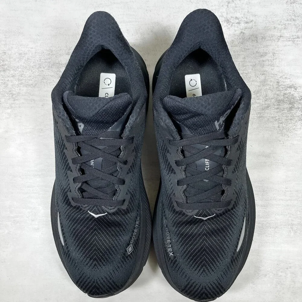 Hoka One One Clifton 9 GTX Gore-tex Running Shoes - Men's Size 8 - Black - Picture 7 of 9